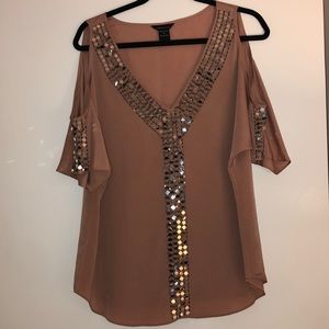 Victoria’s Secret Sequined Cold Shoulder Top